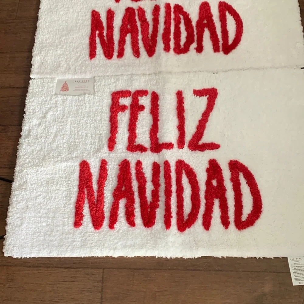 RAE Dunn bathroom mat set feliz navidad